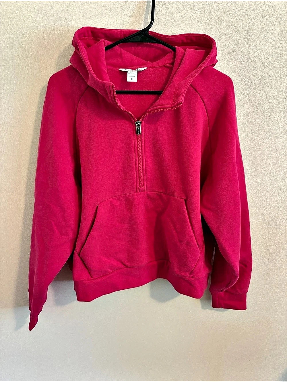 Athleta Forever Fleece 1/2 Zip Hoodie Pink Size Large